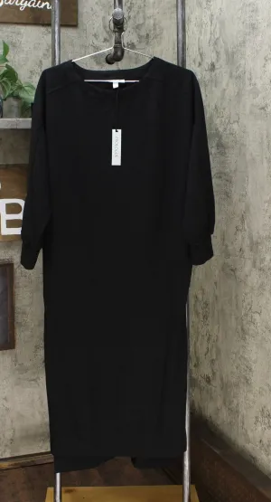 Prologue Women's Casual Fit Long Sleeve Boat Neck Midi Shift Dress
