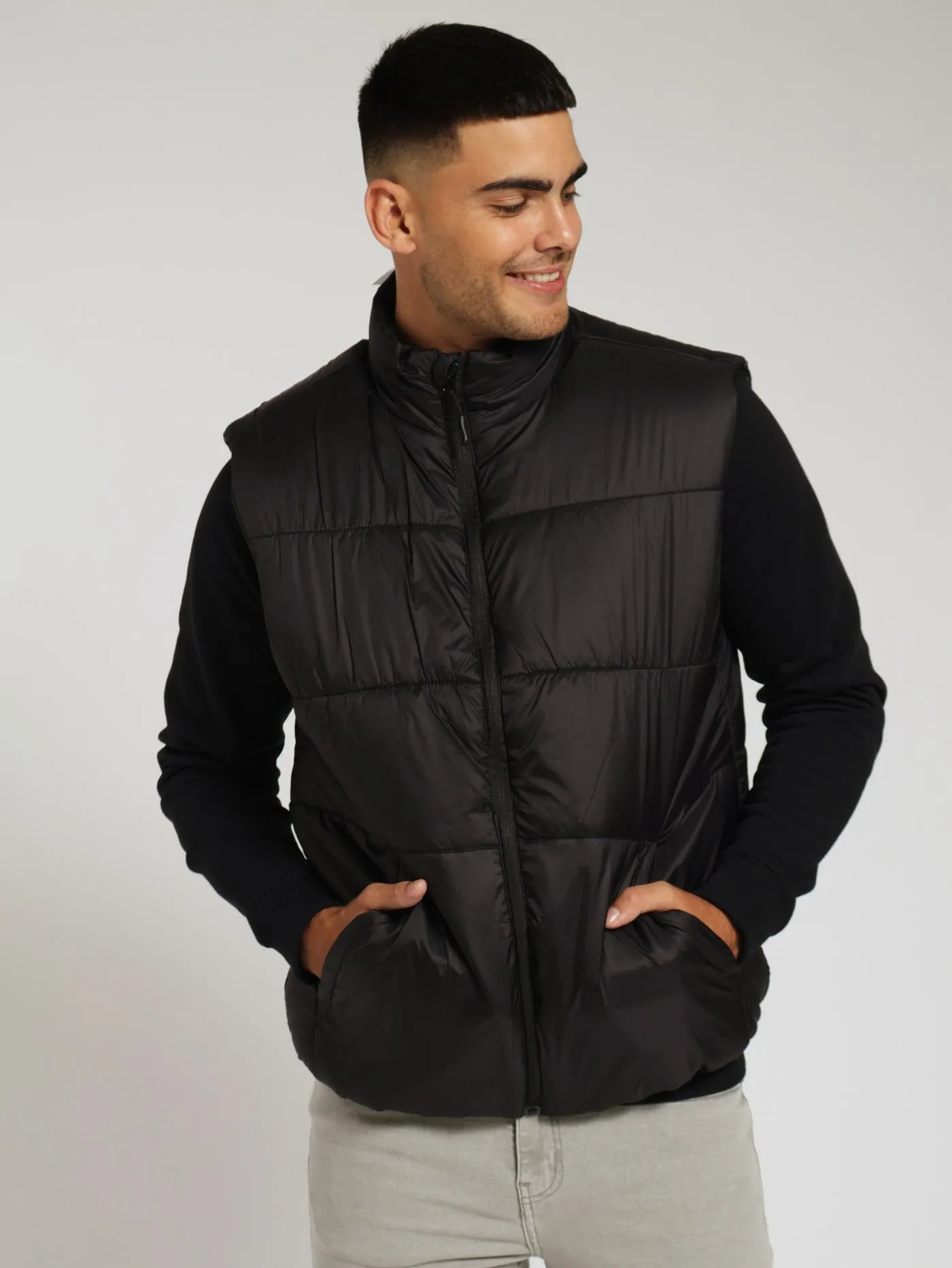 Puffer Gilet Jacket - Black