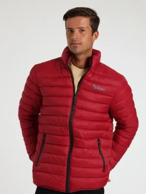 Puffer Jacket With Fluffy Inner - Red