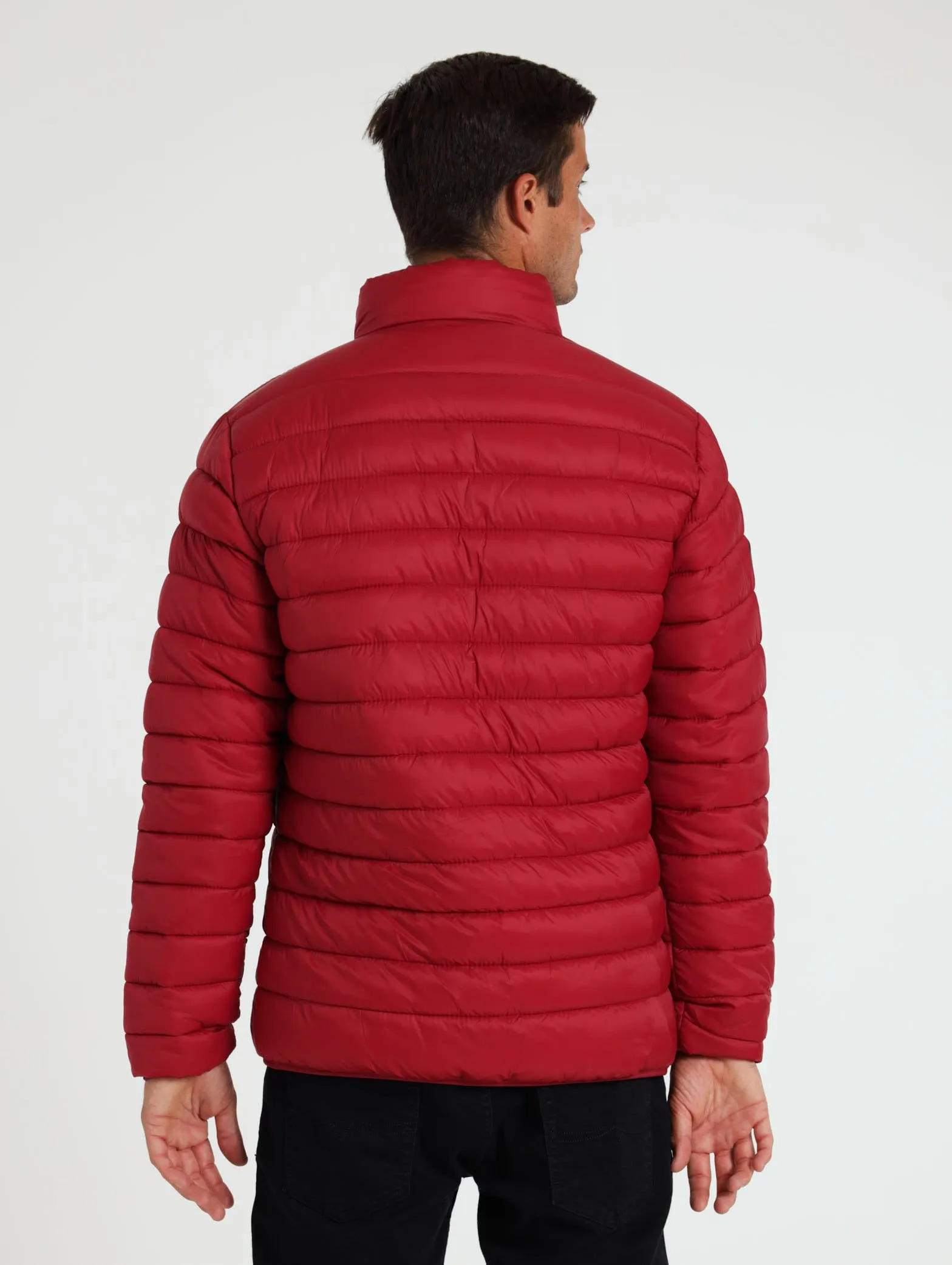 Puffer Jacket With Fluffy Inner - Red