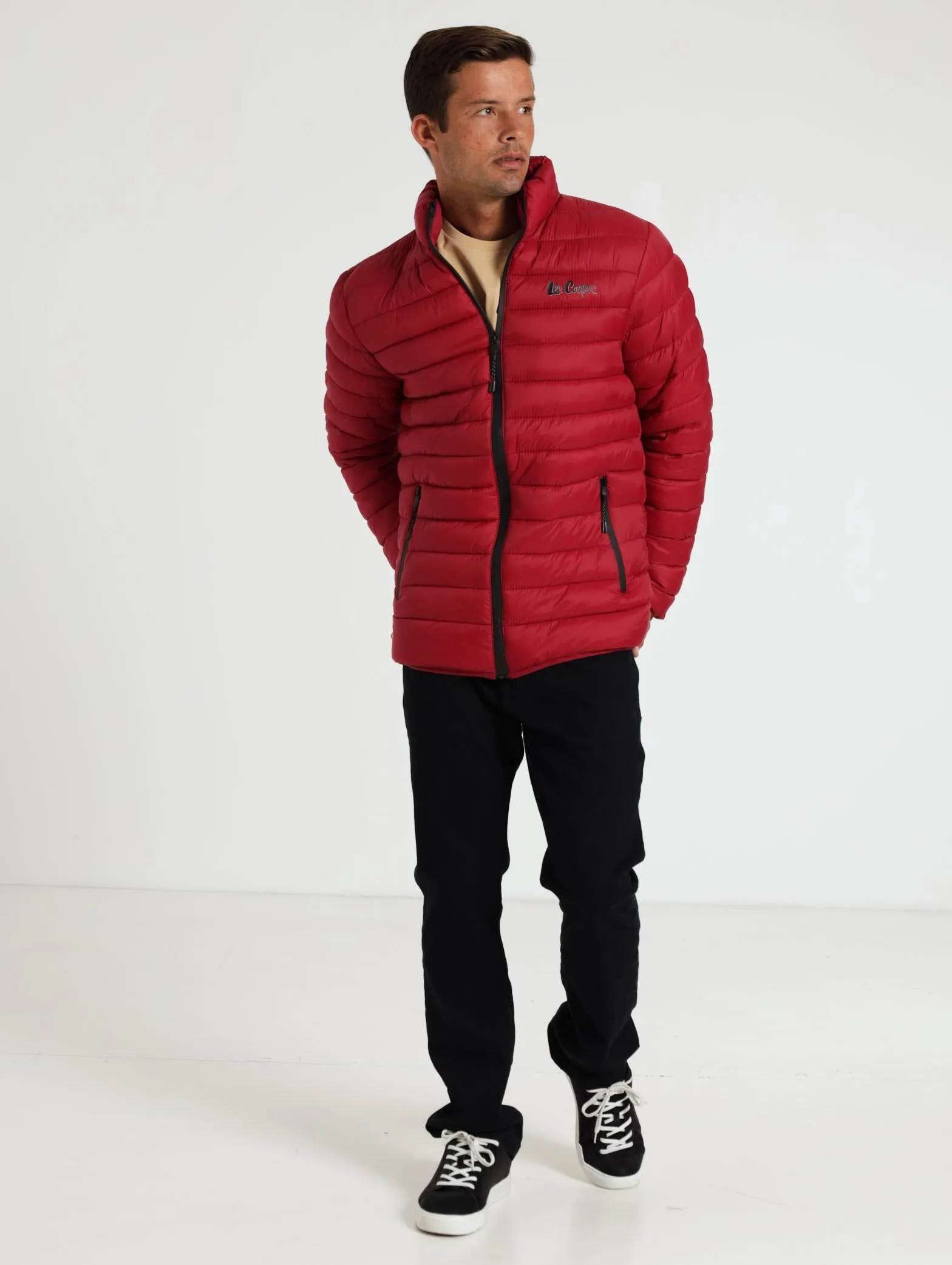 Puffer Jacket With Fluffy Inner - Red