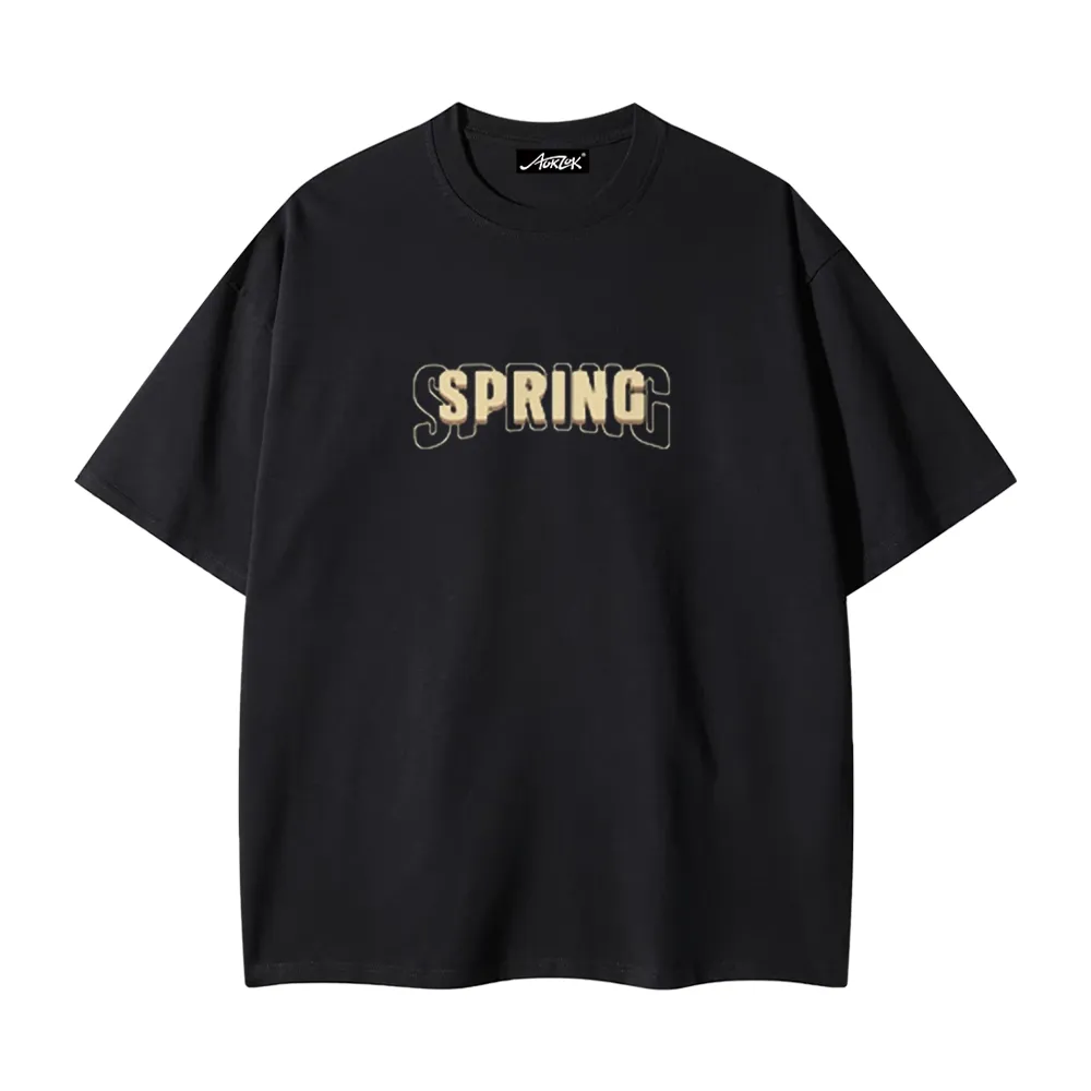 Pure Cotton 260G Spring Rose Print T-Shirt