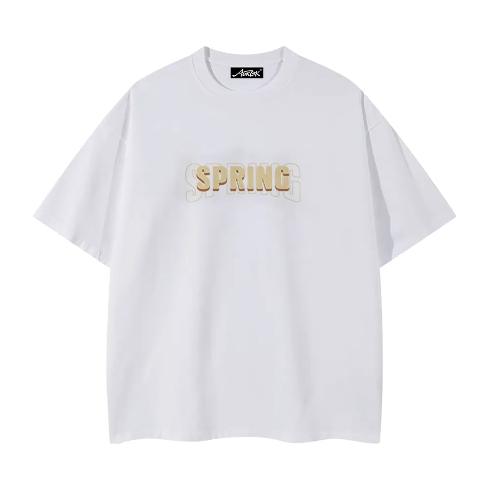 Pure Cotton 260G Spring Rose Print T-Shirt