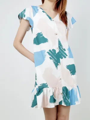 Rachel Ruffles Dress - Blue
