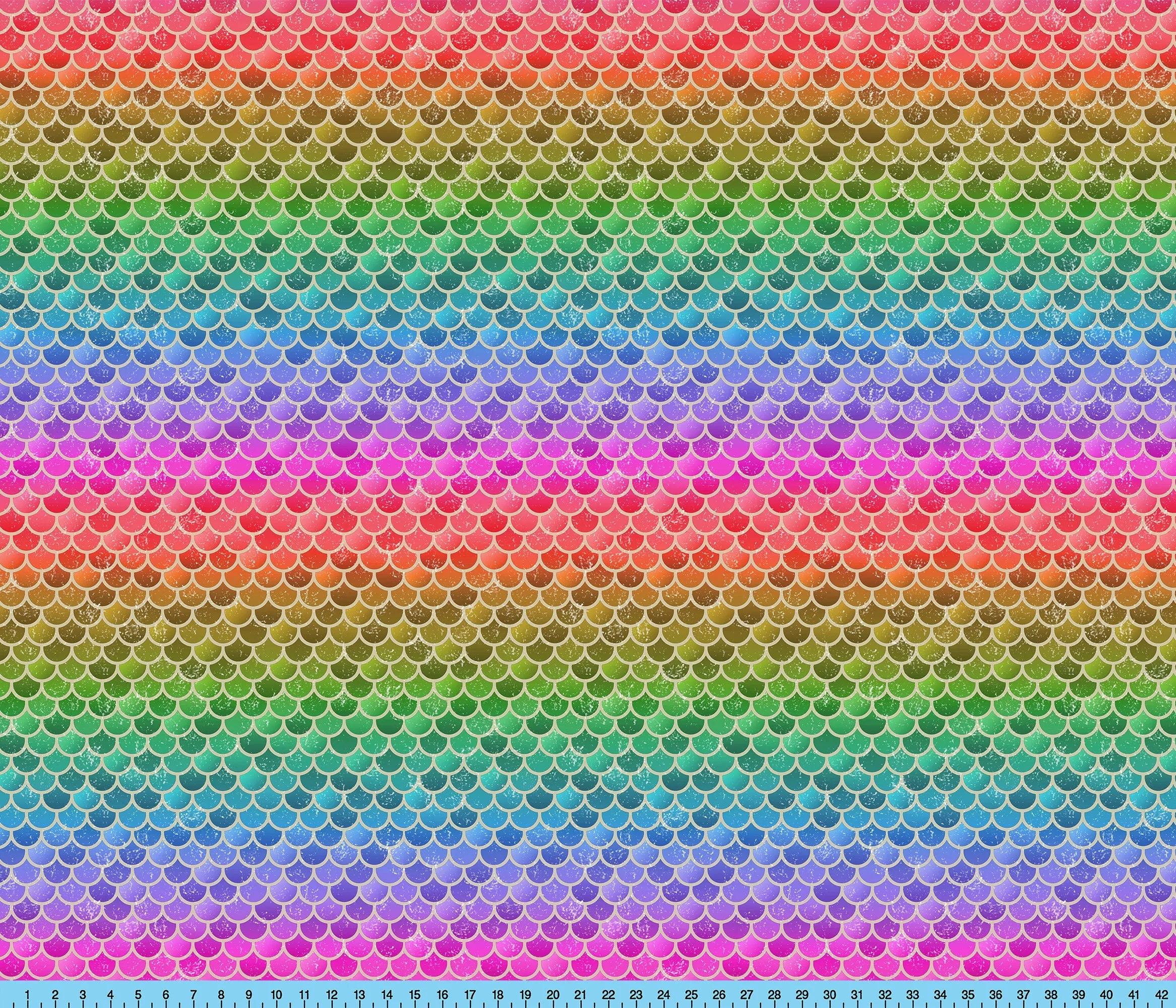 Rainbow Mermaid Scales Fabric By the Yard, Half Yard and Fat Quarter