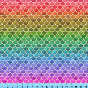 Rainbow Mermaid Scales Fabric By the Yard, Half Yard and Fat Quarter