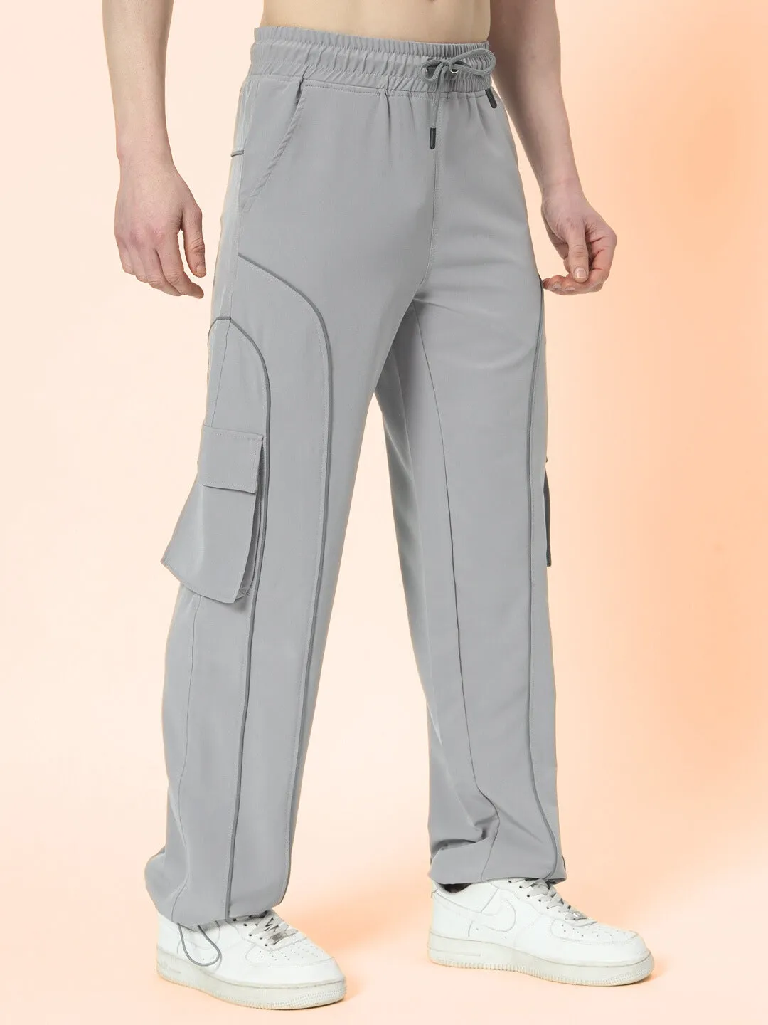 RAY REFLECTOR PARACHUTE CARGO PANTS (GREY)