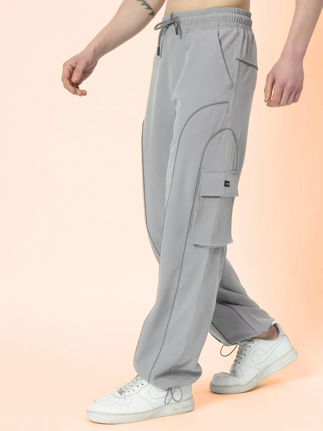 RAY REFLECTOR PARACHUTE CARGO PANTS (GREY)