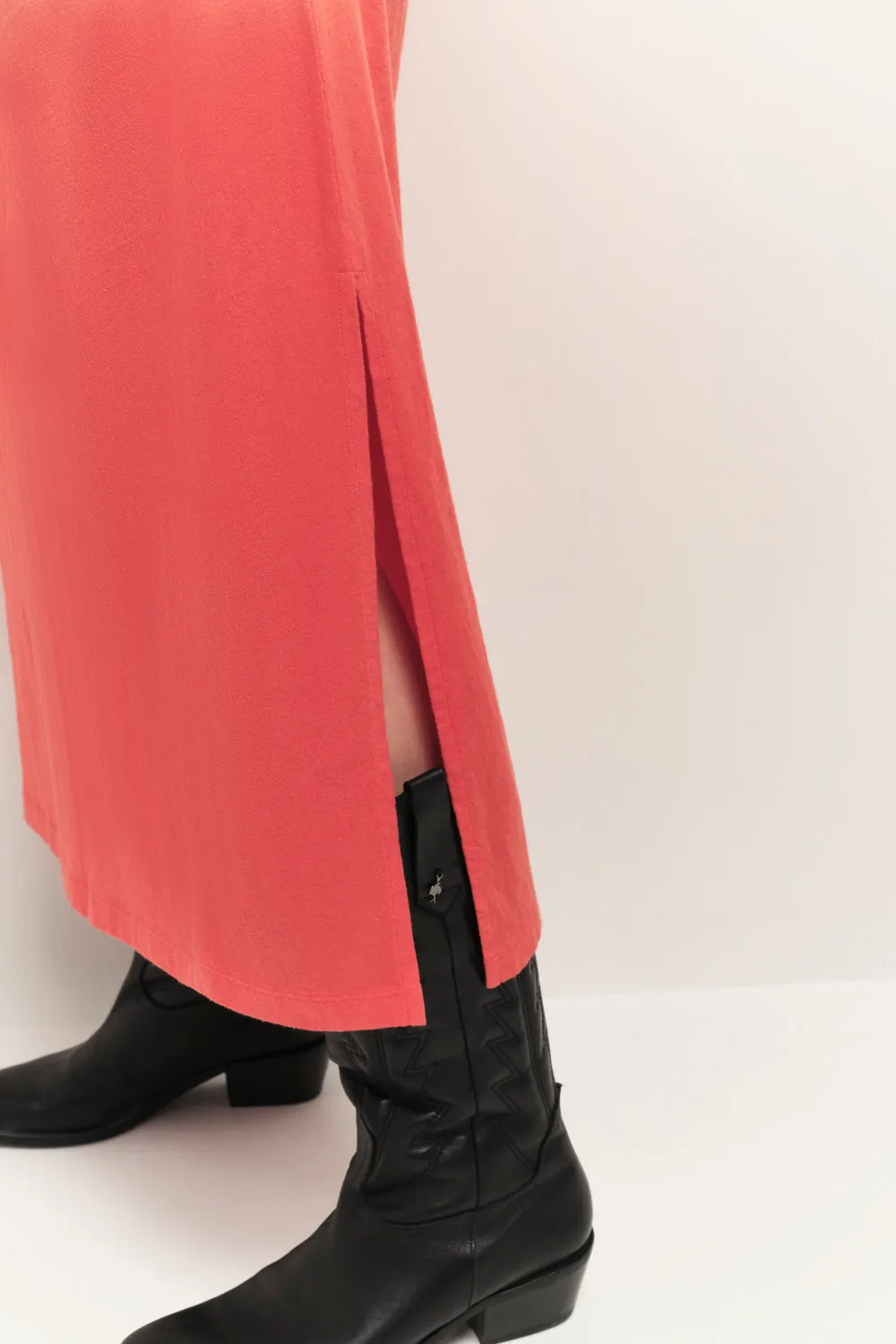RIVO - Robe longue corail maille effet deep dye