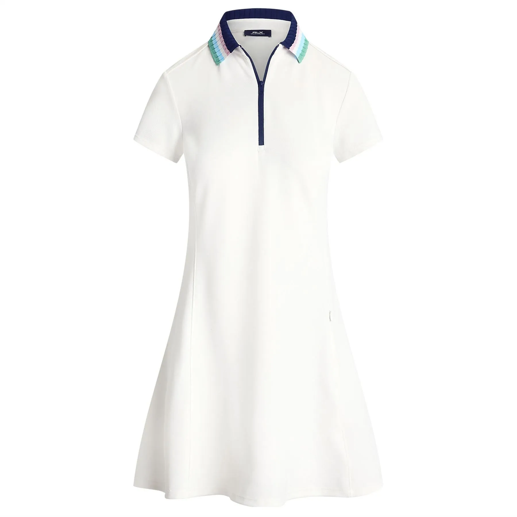 RLX SS Sweater Collar Dress Ceramic White/Refined Navy Multi