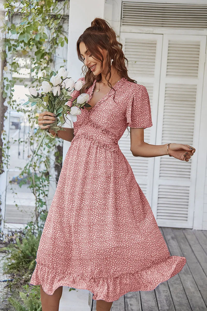 Rosalinda Midi Dress - Pink