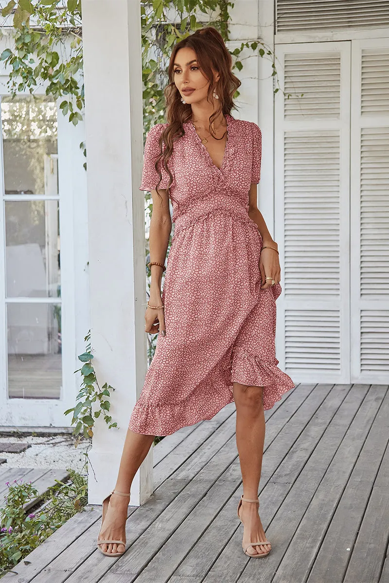 Rosalinda Midi Dress - Pink