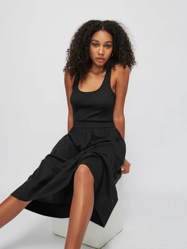 SADELLE DRESS IN JET BLACK