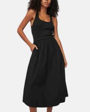 SADELLE DRESS IN JET BLACK