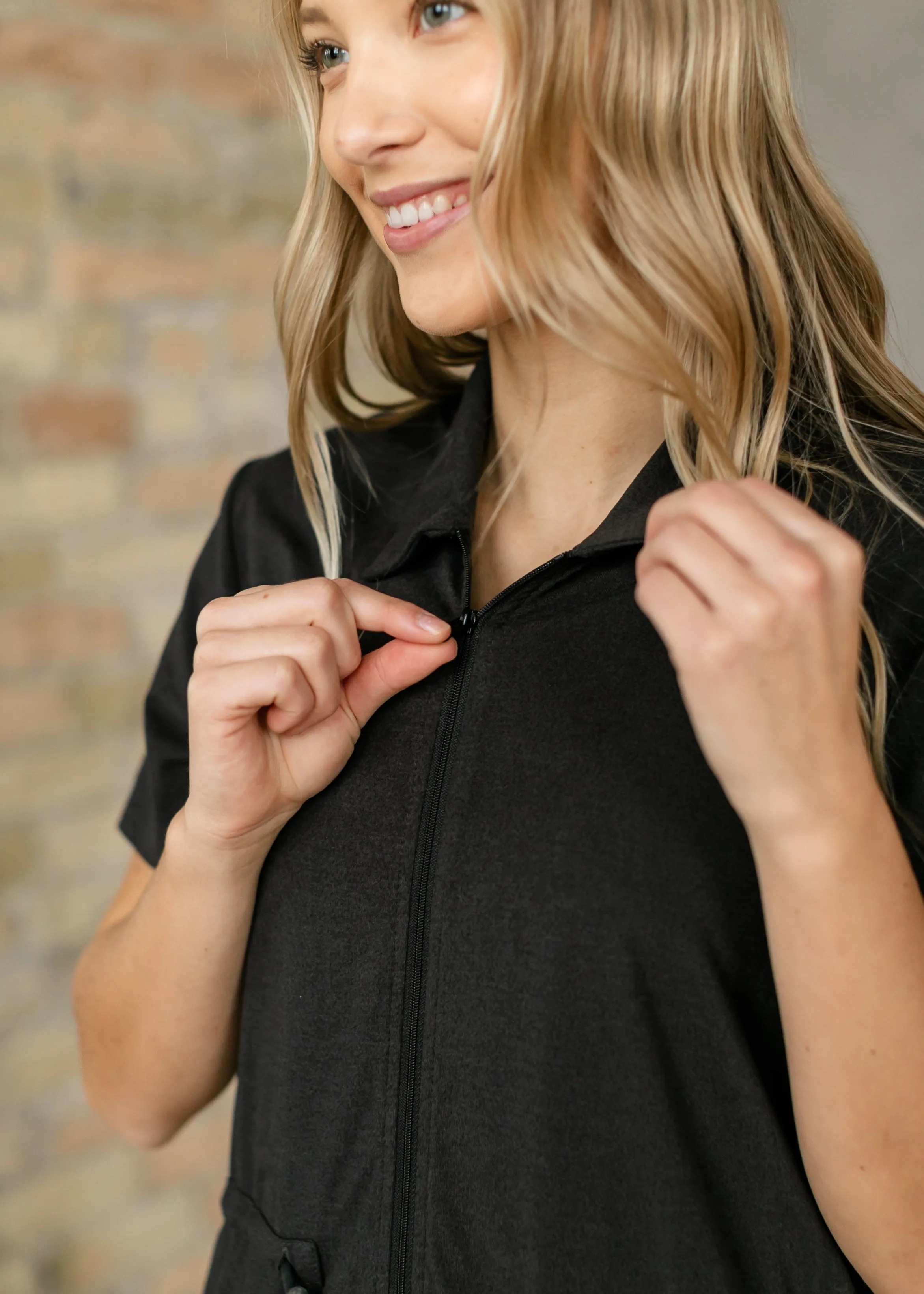 Scout Zip Front Athletic Midi Dress