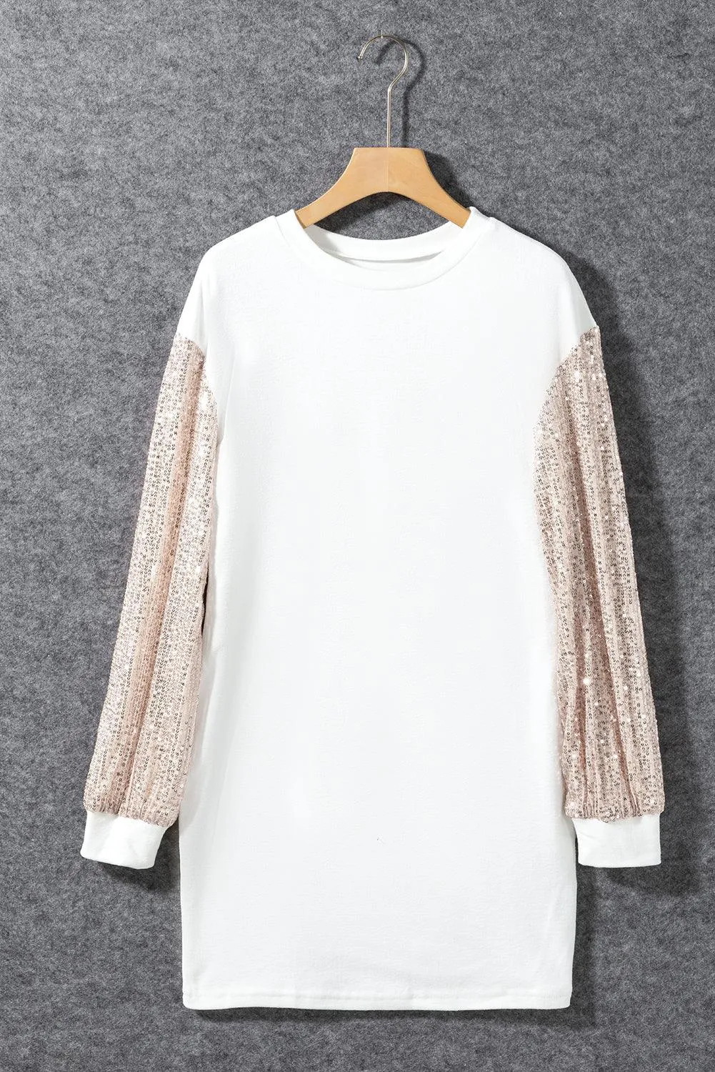 Sequin Puff Sleeve Shift Mini Dress
