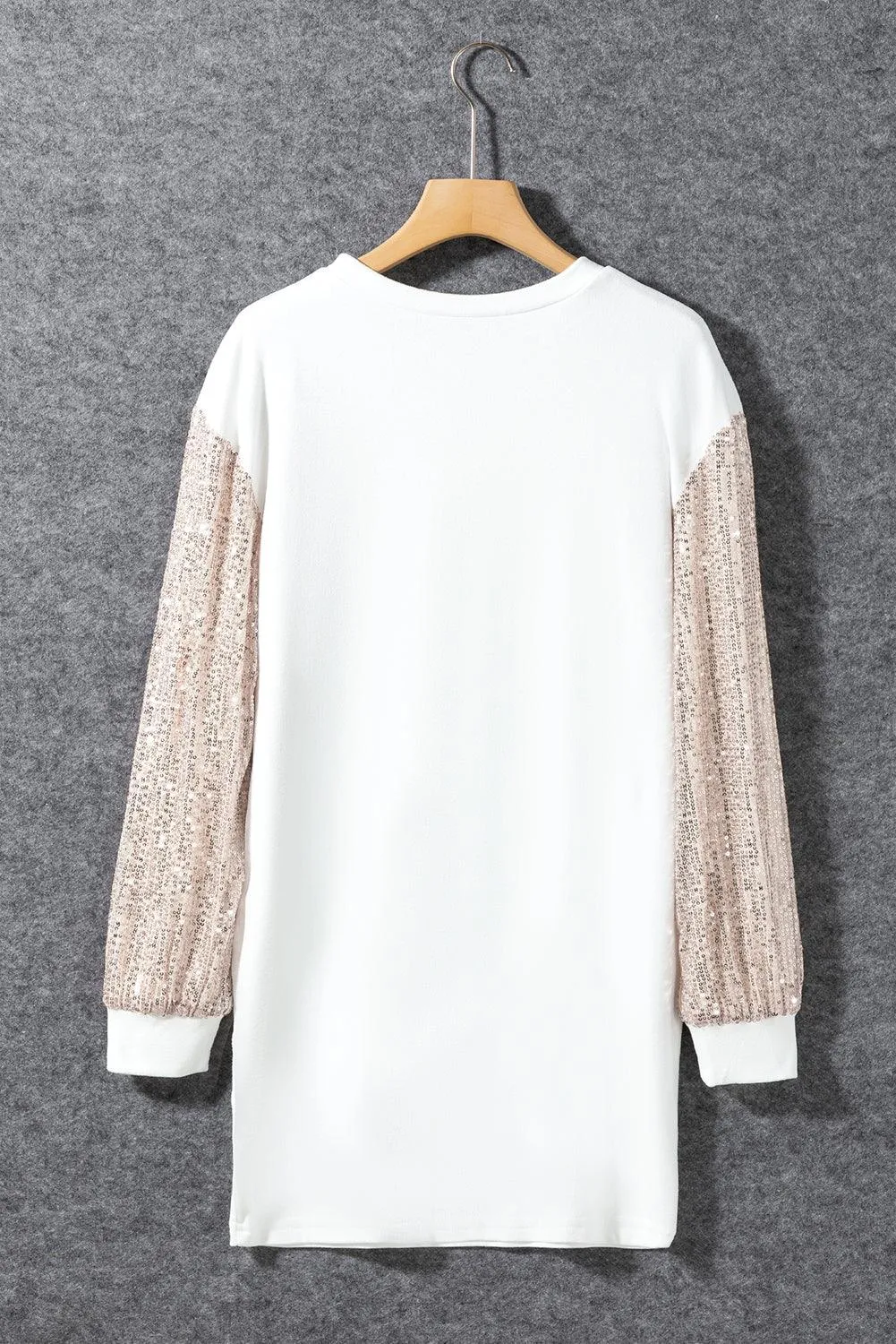 Sequin Puff Sleeve Shift Mini Dress