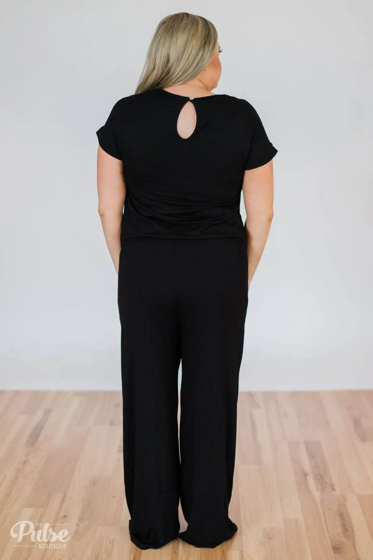Short Sleeve Jumpsuit- Black