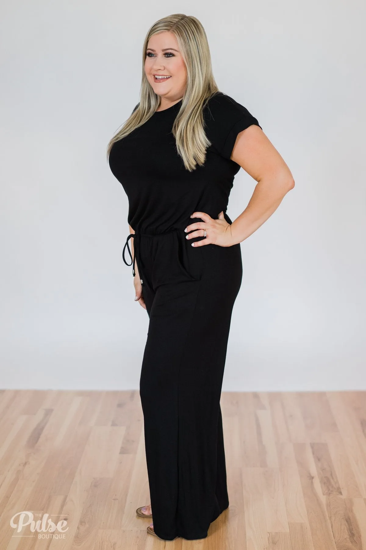 Short Sleeve Jumpsuit- Black