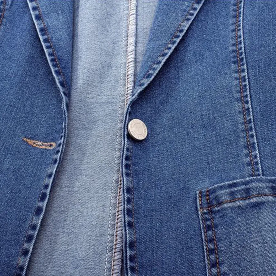 Sidney - slim denim jacket with one button