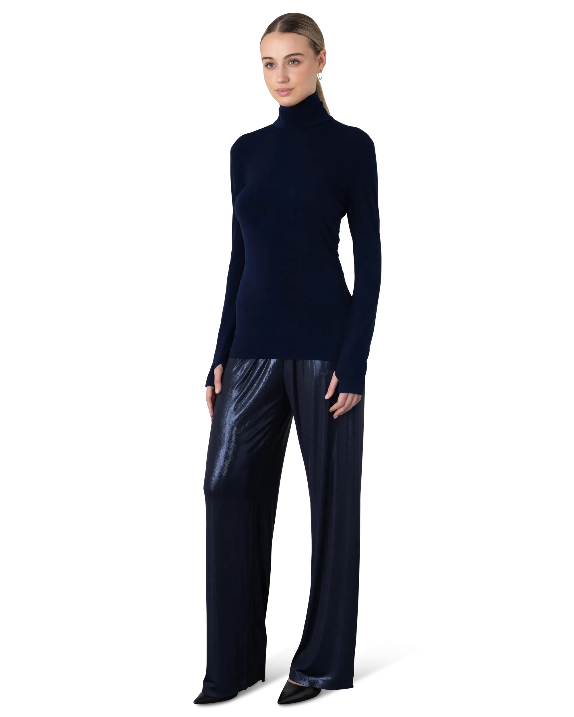 Slim Fit Long Sleeve Turtle Top