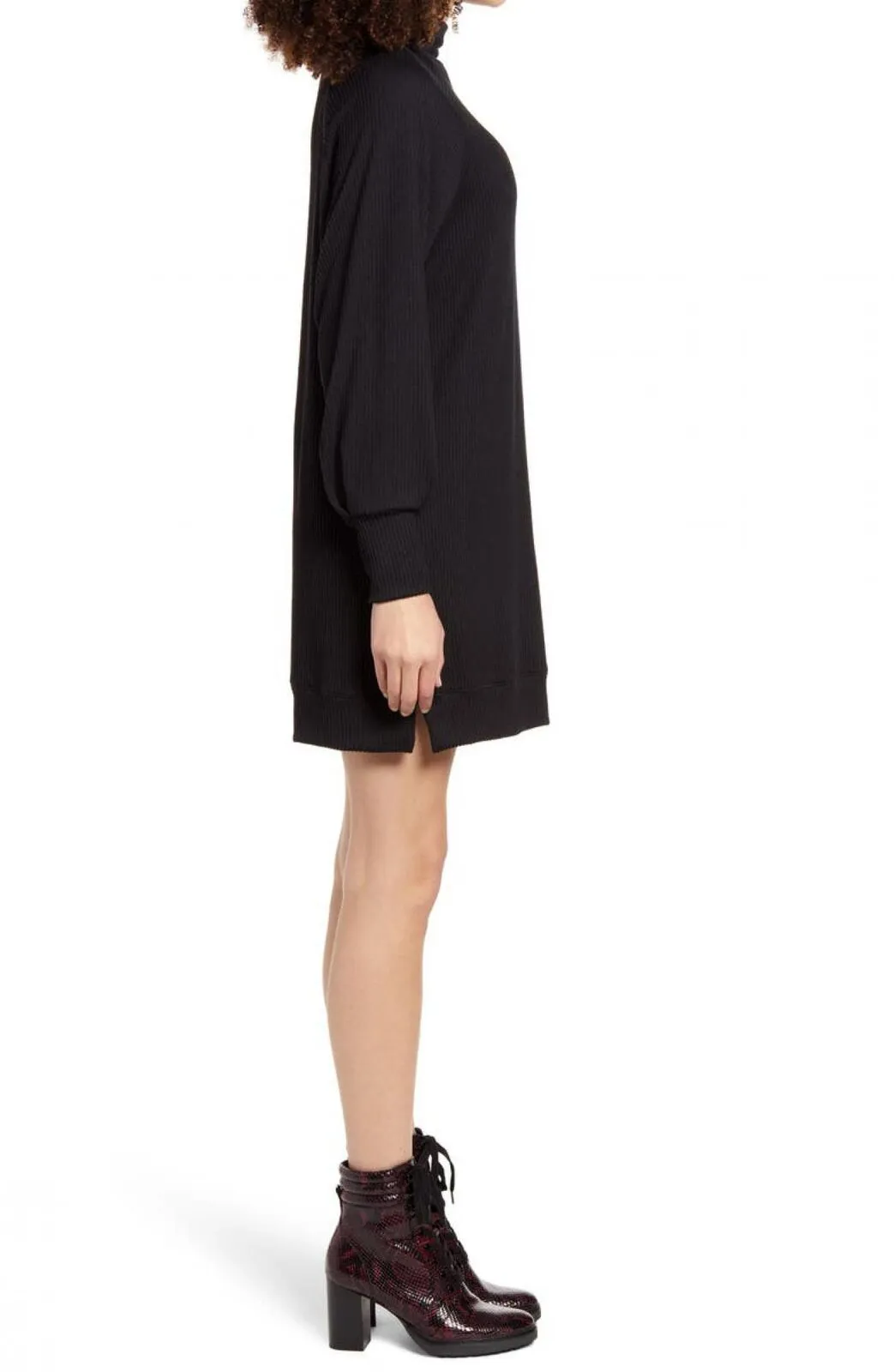 Socialite Womens Long Sleeve Textured Knit Shift Dress
