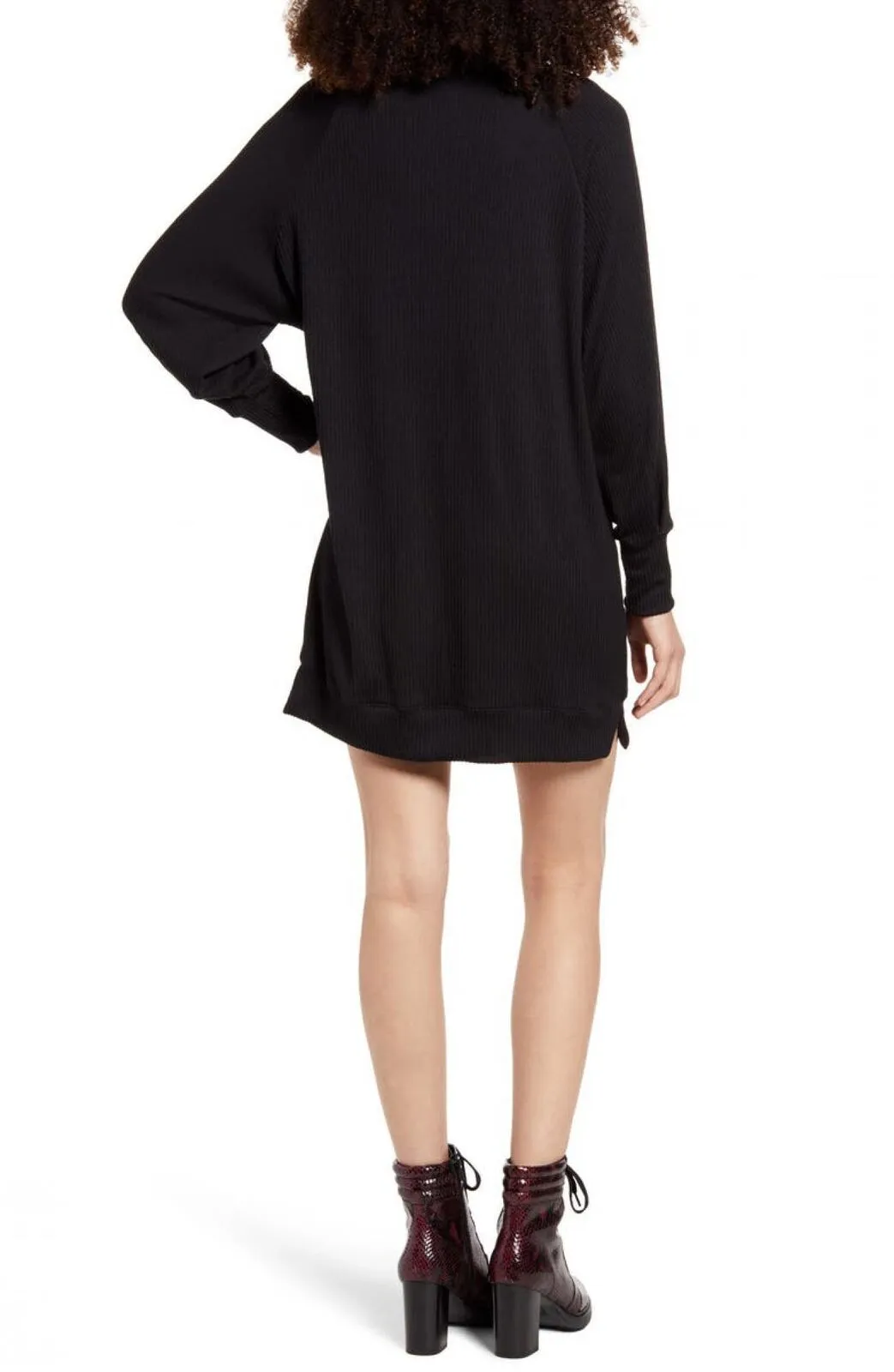 Socialite Womens Long Sleeve Textured Knit Shift Dress