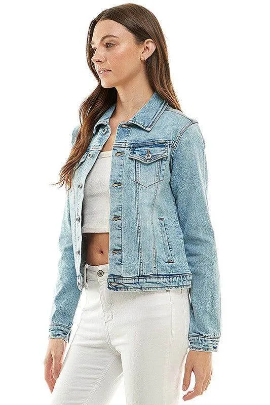 Spandex Ladies Casual Denim Jacket