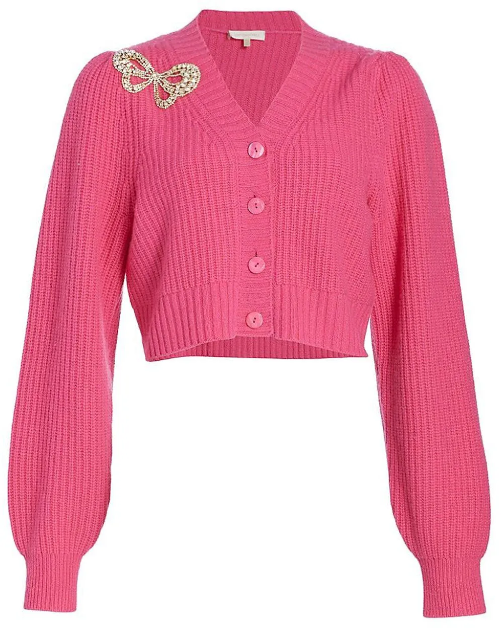 Spotlight Pink Larsa Cropped Cardigan