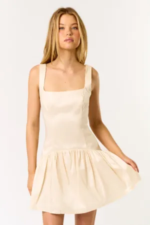Square Neck Low Waisted Dress