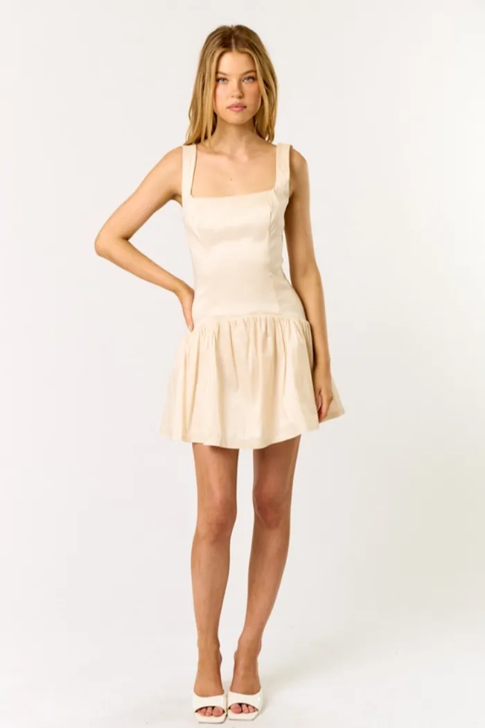 Square Neck Low Waisted Dress