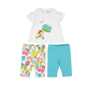 SS25 Mayoral - White T-Shirt with 2 Leggings Set