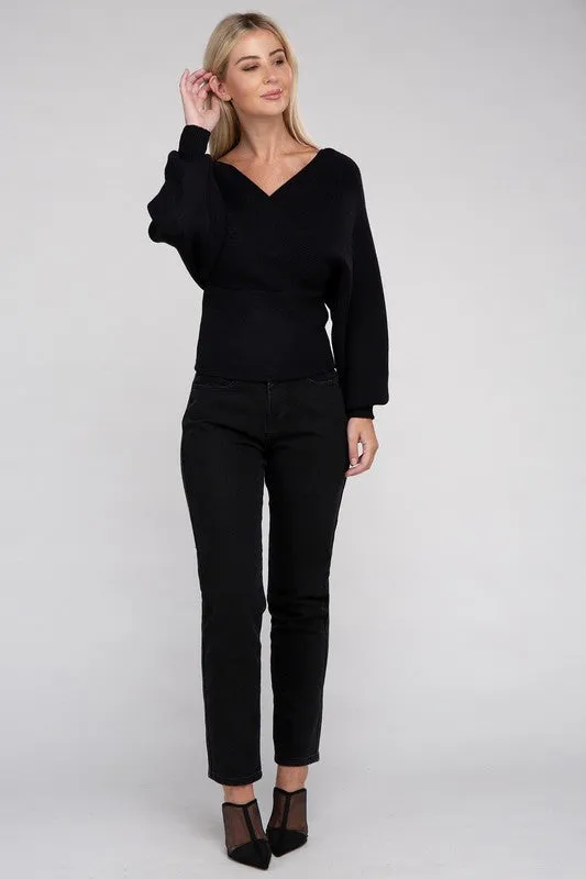 Stay Timeless Wrap Sweater