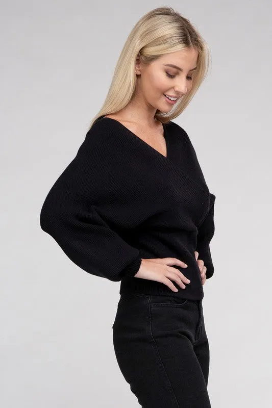Stay Timeless Wrap Sweater