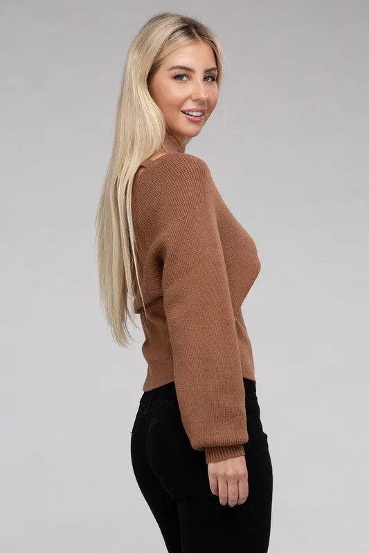 Stay Timeless Wrap Sweater