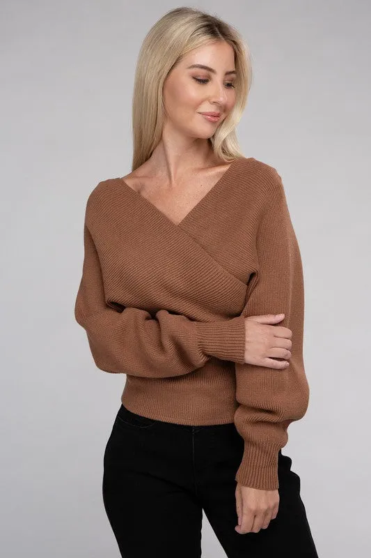 Stay Timeless Wrap Sweater