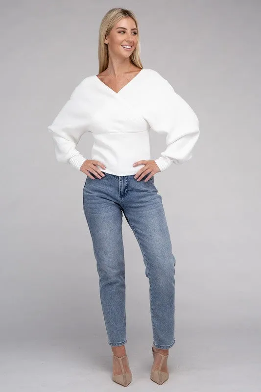 Stay Timeless Wrap Sweater