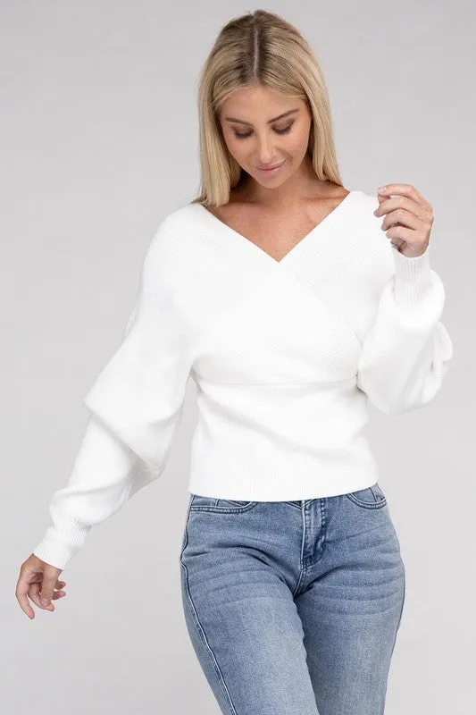 Stay Timeless Wrap Sweater