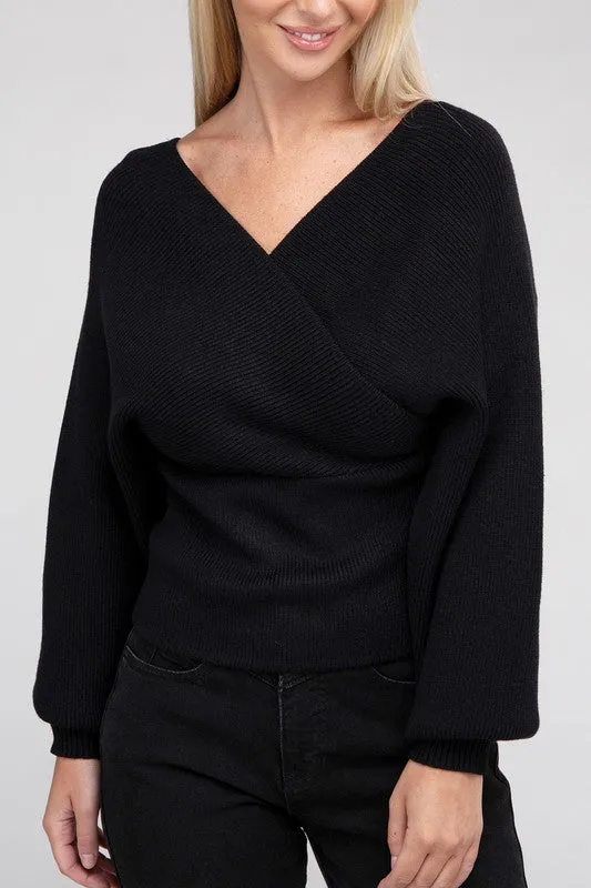 Stay Timeless Wrap Sweater