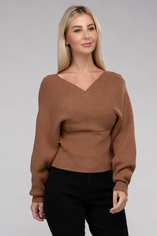 Stay Timeless Wrap Sweater