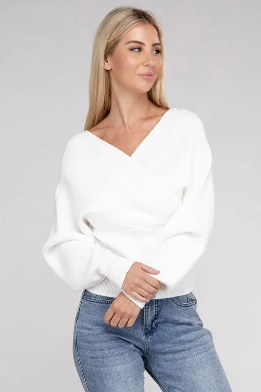 Stay Timeless Wrap Sweater