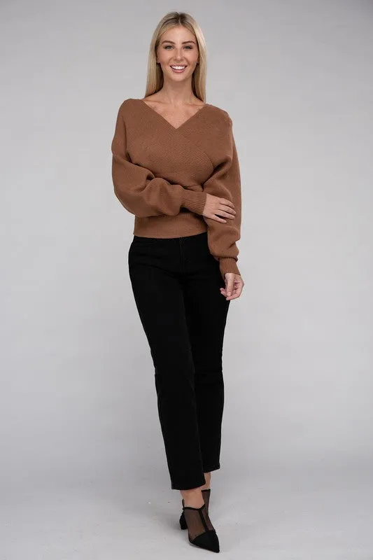 Stay Timeless Wrap Sweater