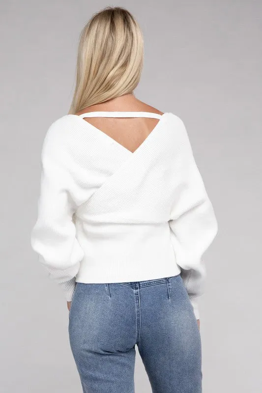 Stay Timeless Wrap Sweater