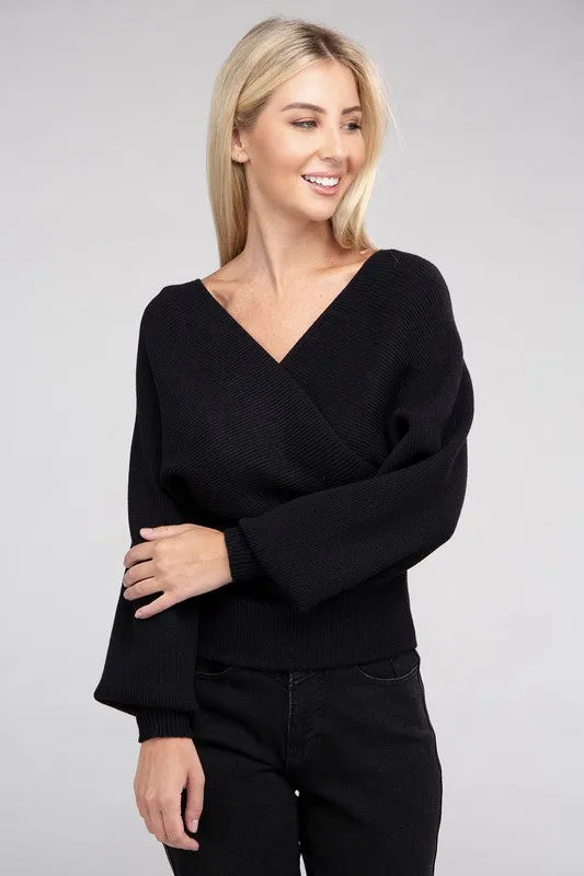 Stay Timeless Wrap Sweater