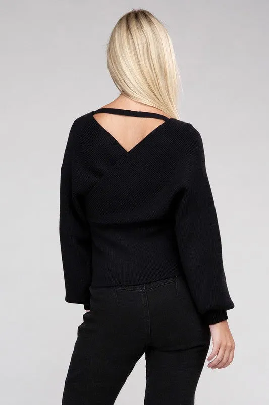 Stay Timeless Wrap Sweater