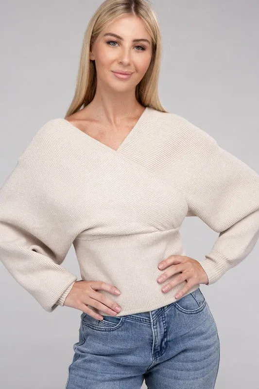 Stay Timeless Wrap Sweater