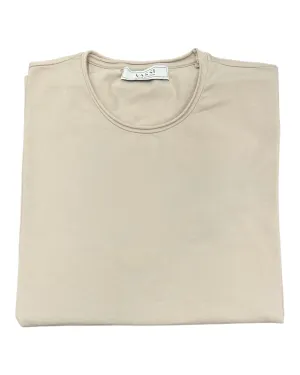 Stretch-Cotton Rolled Crew-Neck T-Shirt - Beige