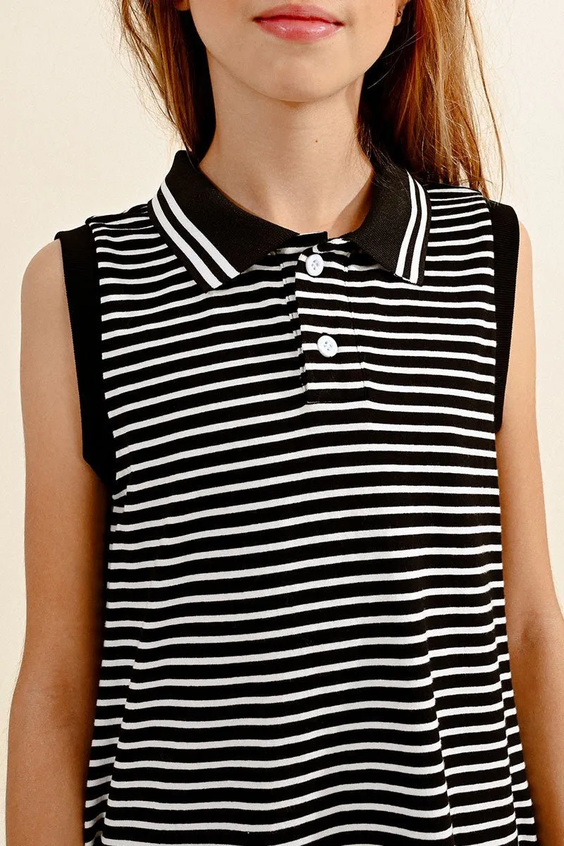 STRIPED POLO DRESS