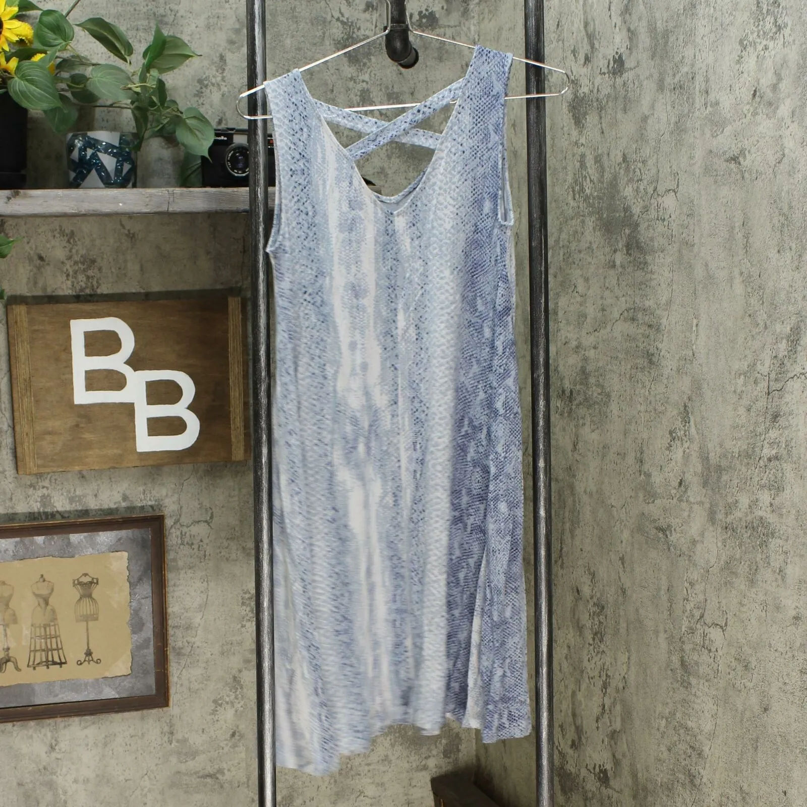 Style & Co. Women's V-Neck Printed Sleeveless Swing Dress