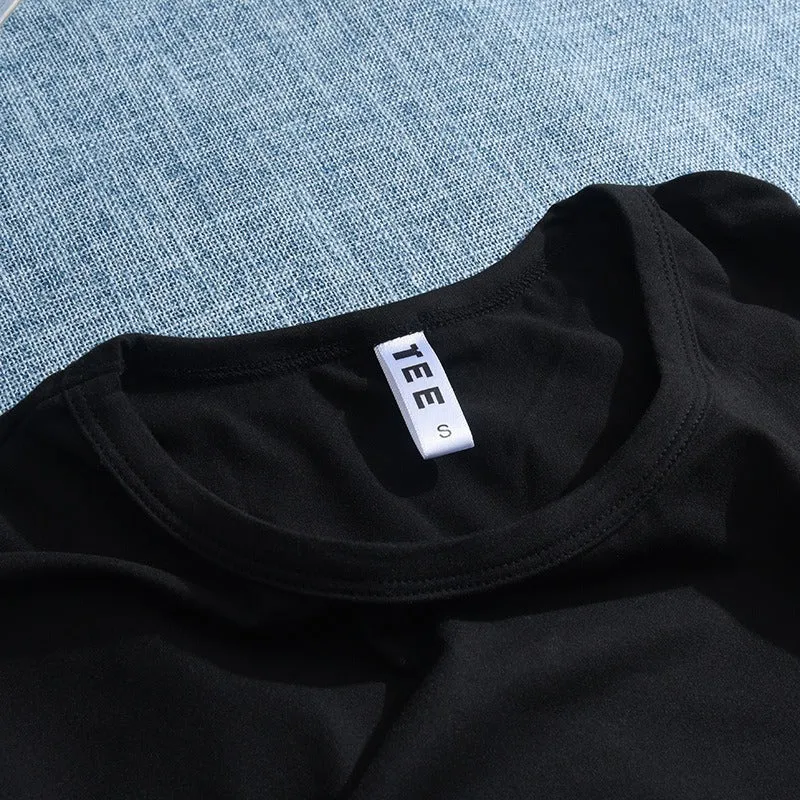 Style L：The Flower Is Full Of Love Femal Black T-Shirt